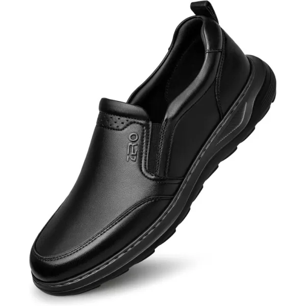 ZRO Mens Loafers ampamp Slipons Wide Soft Fashion Leather Shoes for Men RF1806 24 SpringBlack