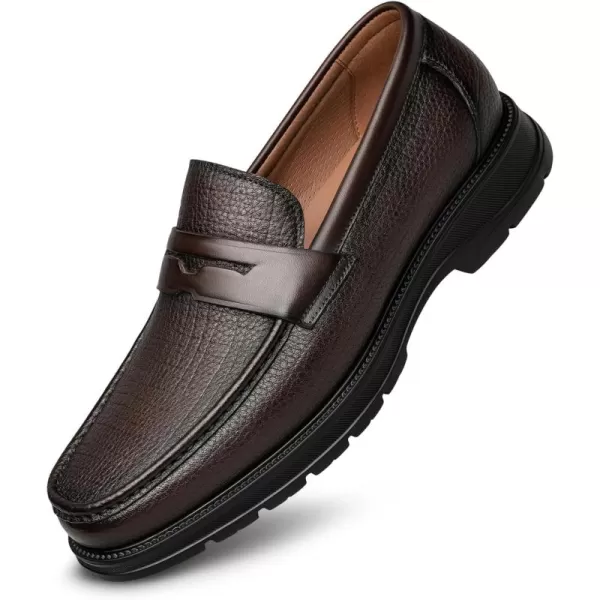 ZRO Mens Penny Loafers Casual Leather Shoes for Men XDF1837 24 SpringBrown