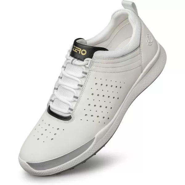 ZRO Mens Running Shoes Slip on Thick Bottom Casual Calf Leather Shoes for Men R1306323 SpringWhite