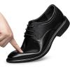 imageZRO Mens Light Luxury Soft Fashion Business Casual Shoes Lightweight and Comfortable Lace up Four Seasons Versatile Mens Formal ShoesBlack