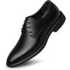 imageZRO Mens Light Luxury Soft Fashion Business Casual Shoes Lightweight and Comfortable Lace up Four Seasons Versatile Mens Formal ShoesBlack