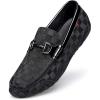 imageZRO Mens Milan Street Loafers Light Luxury Driving Shoes top Layer Cowhide Fashionable and Comfortable Penny LoafersBlack