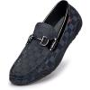 imageZRO Mens Milan Street Loafers Light Luxury Driving Shoes top Layer Cowhide Fashionable and Comfortable Penny LoafersBlue