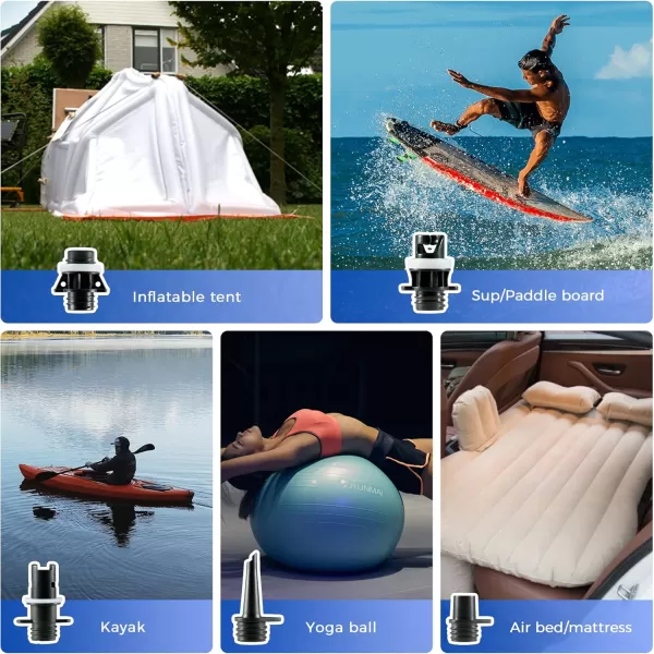 FLEXTAILGEAR 20PSI SUP Electric Air Pump 12V Dual Stage Inflation ampamp Deflation with Digital Display for Stand Up Paddle Board Kayak boats Yoga ball Inflatable Tent Inflatable Accessories