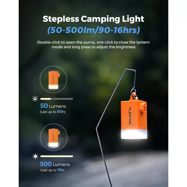 FLEXTAILGEAR Electric Air Pump MP2Plus Ultralight Portable Air Pump Rechargeable Small Battery Air Mattress inflator with Camping Lantern for Sleeping Pads Travel Pool Floats Inflatable Toys White