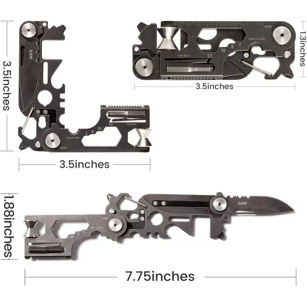 FLEXTAILGEAR Foldable Multi Tool Card Size with Knife Gadget Wallet Set Pocket Kit Camping Outdoor Multitools Accessories for Every Day Carry