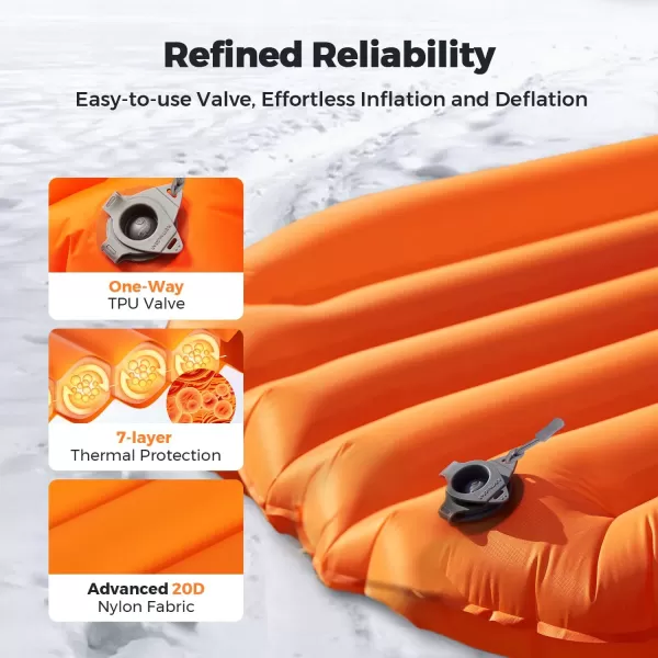 FLEXTAILGEAR Inflatable Sleeping Pad with 6R Value  Ultralight 28 Inch Camping Mattress 4 Seasons Compact Backpacking Gear Essentials for Camping Traveling Hiking and TentRectangular