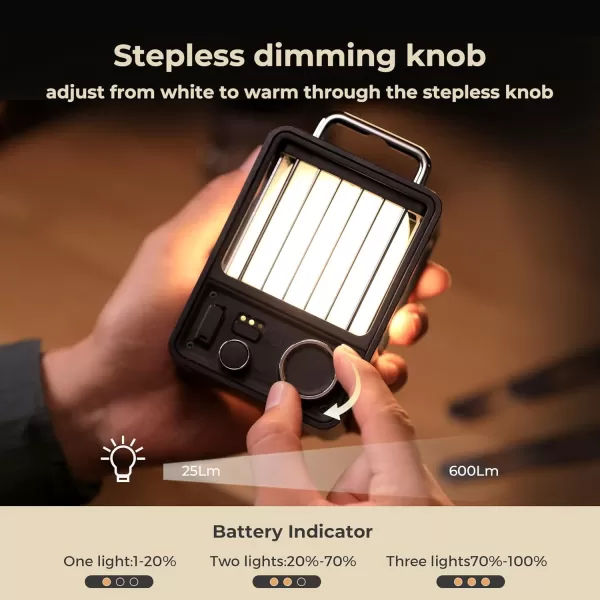 FLEXTAILGEAR LED Camping Lantern RechargeableProgressive Light ModesVintage Camping LightIPX5 Waterproof Portable Rechargeable Lantern for PatioHikingCampingBedroom