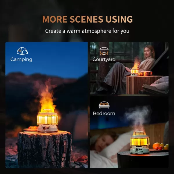 FLEXTAILGEAR MAX Lantern Rechargeable Camping Lantern 9600mAh Battery3in1 Vintage Flame Light Flame Mode ampamp Humidification Mode Portable Lantern for Patio Hiking Camping Bedroom