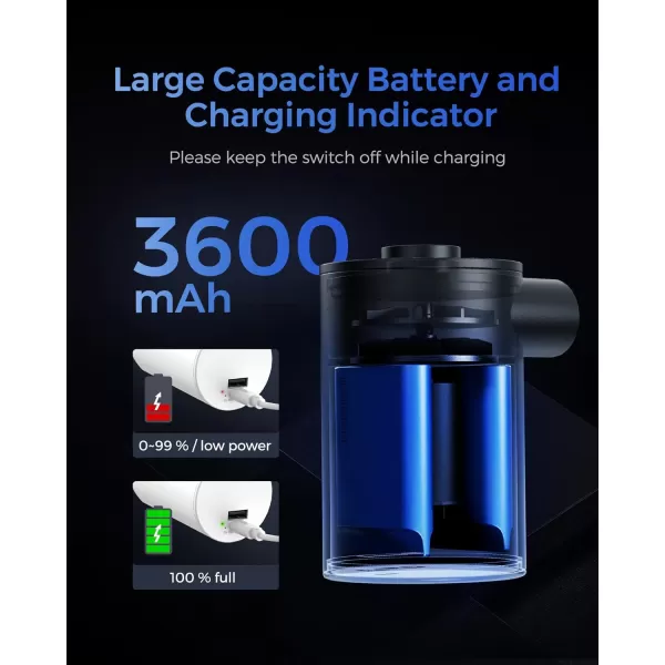 FLEXTAILGEAR MAX Pump 2020 Portable Air Pump with 3600mAH Battery USB Rechargeable Air PumpQuick Inflate Deflate for Sleeping Pads Air Mattress Pool Toys Floats Swimming Ring Air Bed GreenPump with Emergency Power Supply White