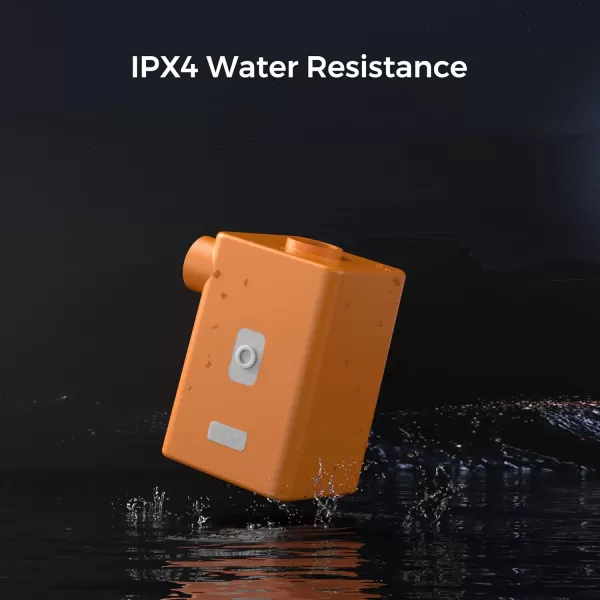 FLEXTAILGEAR  MAX Pump Plus Portable Air Pump with 3600mAh Battery USB Rechargeable Lightwight Air Pump to Quick Inflate Deflate for Pool Floats Air Bed Air Mattress Swimming Ring WhiteOrange