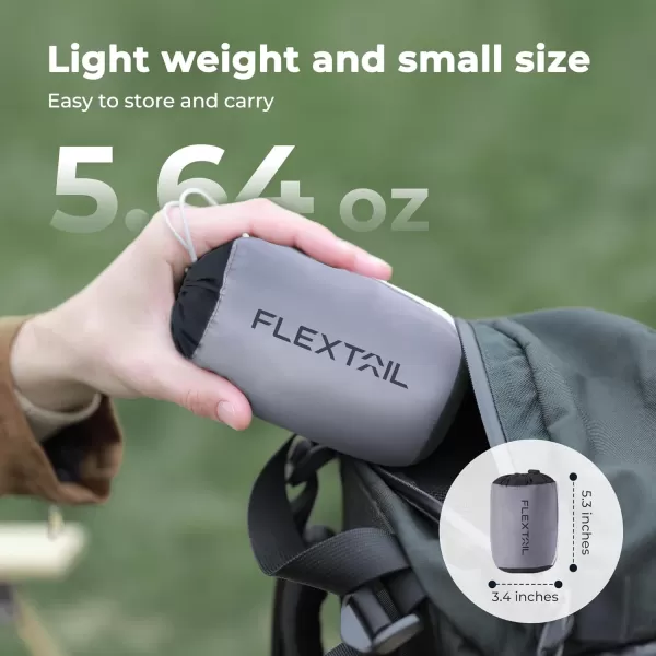 FLEXTAILGEAR Neck Contour Inflatable Camping Pillow Ergonomic Travel Pillow Backpacking Gear with Washable Removable Cover Separate TPU Bladder for Camp Hiking Airplane Road Trip OfficeGrey
