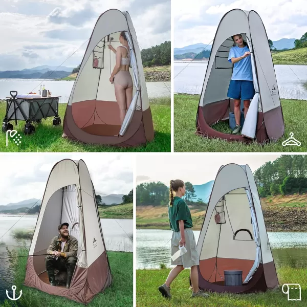 FLEXTAILGEAR Pop Up Privacy Tent Portable Camping Shower Instant Privacy Shelters Changing Dressing Room Pod Outdoor Camp Potty Toilet Bathroom with Carry Bag for Camping Hiking Beach Sunshade Fishing