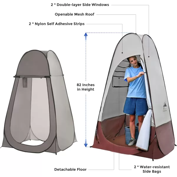FLEXTAILGEAR Pop Up Privacy Tent Portable Camping Shower Instant Privacy Shelters Changing Dressing Room Pod Outdoor Camp Potty Toilet Bathroom with Carry Bag for Camping Hiking Beach Sunshade Fishing