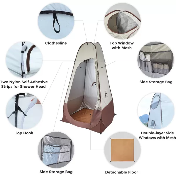 FLEXTAILGEAR Pop Up Privacy Tent Portable Camping Shower Instant Privacy Shelters Changing Dressing Room Pod Outdoor Camp Potty Toilet Bathroom with Carry Bag for Camping Hiking Beach Sunshade Fishing