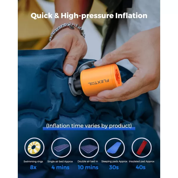FLEXTAILGEAR Portable Air Pump with Camping Lantern Tiny Pump 2X 4kPa Air Pump for Inflatables Rechargeable Air Mattress Pump with Magnetic Design for Sleeping Pads Pool Floats Swimming RingsBlack