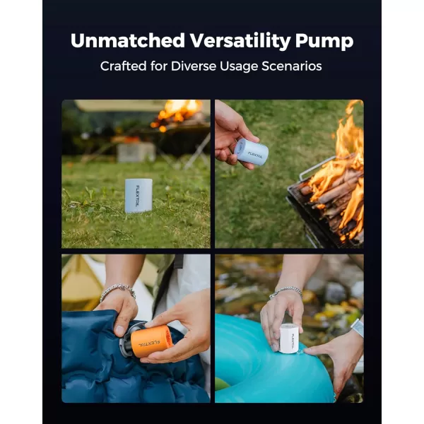 FLEXTAILGEAR Portable Air Pump with Camping Lantern Tiny Pump 2X 4kPa Air Pump for Inflatables Rechargeable Air Mattress Pump with Magnetic Design for Sleeping Pads Pool Floats Swimming RingsBlack