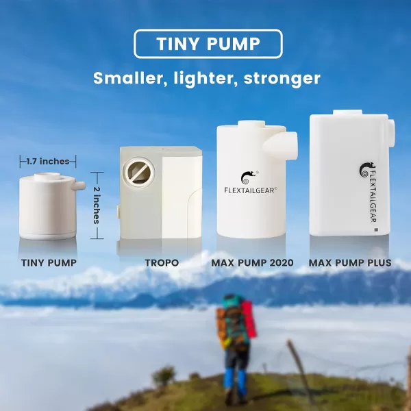 FLEXTAILGEAR Tiny and Portable Air Pump UltraMini Pump with 1300mAh Battery USB Rechargeable to Inflate Deflate for Pool Floats Air Bed Air Mattress Swimming Ring Vacuum Storage Bags BlueGray