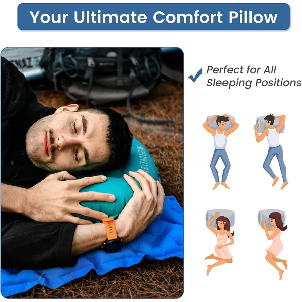 FLEXTAILGEAR Ultralight Inflatable Camping Pillow  Compressible Compact Ergonomic Pillow for Neck ampamp Lumbar Support While Sleeping BackpackingHiking Hammock Car Camp or Beach Black