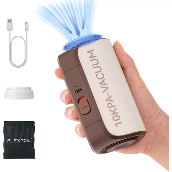 FLEXTAILGEAR 10 kPa Vacuum Pump for SelfInflatable Air Mattress Portable Electric Air Pump Vacuum for Vacuum Bags for Clothing Camping USB C Rechargeable Vacuum Pump Battery