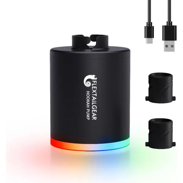 FLEXTAILGEAR Electric Hookah Pump Kit with 1300 mAh Rechargeable Battery Led Light Mini Portable Charcoal Starter Coal Burner Helper Shisha Nargila Warm Up Set Smoke Bar Accessories