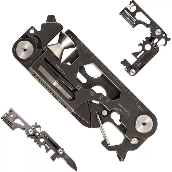 FLEXTAILGEAR Foldable Multi Tool Card Size with Knife Gadget Wallet Set Pocket Kit Camping Outdoor Multitools Accessories for Every Day Carry