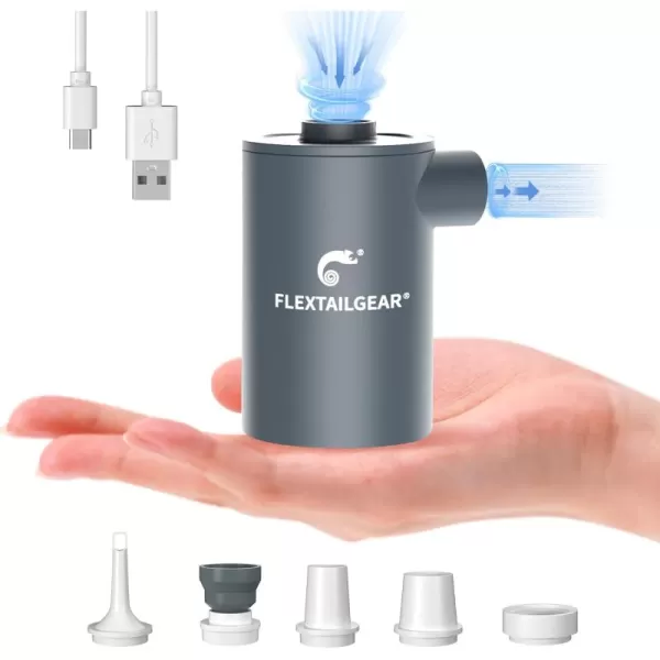 FLEXTAILGEAR MAX Pump 2020 Portable Air Pump with 3600mAH Battery USB Rechargeable Air PumpQuick Inflate Deflate for Sleeping Pads Air Mattress Pool Toys Floats Swimming Ring Air Bed GreenMP2020 Space Gray