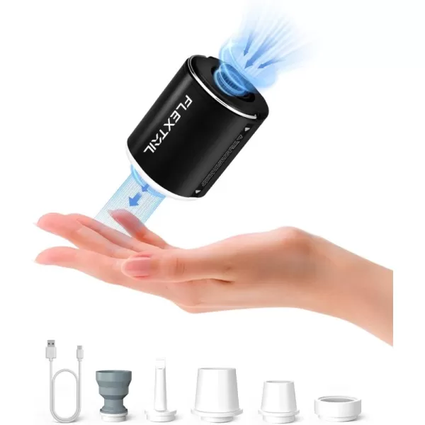 FLEXTAILGEAR Portable Air Pump with Camping Lantern Tiny Pump 2X 4kPa Air Pump for Inflatables Rechargeable Air Mattress Pump with Magnetic Design for Sleeping Pads Pool Floats Swimming Rings1300mAhBlack