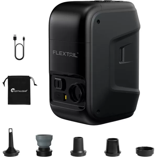 FLEXTAILGEAR Portable MAX Boat Pump Rechargeable Electric Air Pump for Inflatable Boats Inflate Deflate with Auto Stop Function Realtime LED Display for Rubber Boat Kayak Inflatables