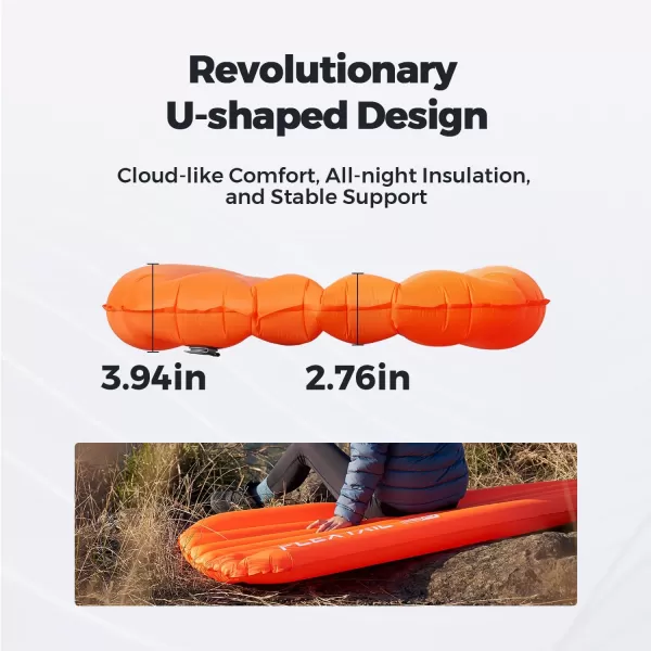 FLEXTAILGEAR Inflatable Sleeping Pad with 6R Value  Ultralight 28 Inch Camping Mattress 4 Seasons Compact Backpacking Gear Essentials for Camping Traveling Hiking and TentTapered
