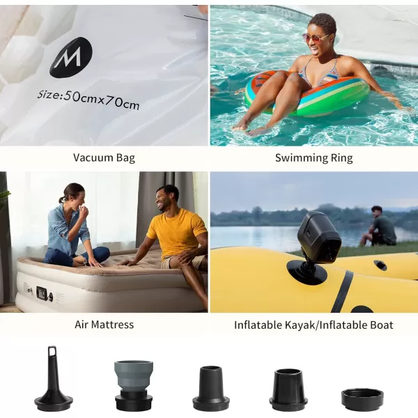 FLEXTAILGEAR Portable MAX Boat Pump Rechargeable Electric Air Pump for Inflatable Boats Inflate Deflate with Auto Stop Function Realtime LED Display for Rubber Boat Kayak Inflatables