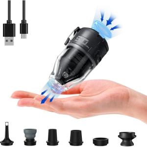 imageFLEXTAILGEAR Max Pump 3 Portable Air Pump for Inflatables 5Kpa Electric Air Pump 500Lmin Air Mattress Pump with Camping Light for Inflatable Pillows Swim Rings Storage Bags Air MattressesBoatsBlack