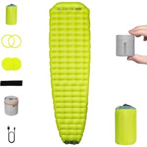 imageFLEXTAILGEAR Portable Sleeping Pad with Electric Air Pump 94 RValue Self Inflating Sleeping Pad Ultralight Air Mattress for Camping Backpacking Hiking Travel LargeTwin XL