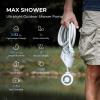 imageFLEXTAILGEAR MAX Shower Portable Shower for Camping Rechargeable Outdoor Camping Shower Portable Shower Pump with USBCShower Pump for Hiking Car wash Pet Cleaning Beach VacationsPearl White