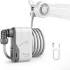 imageFLEXTAILGEAR MAX Shower Portable Shower for Camping Rechargeable Outdoor Camping Shower Portable Shower Pump with USBCShower Pump for Hiking Car wash Pet Cleaning Beach Vacationswhite