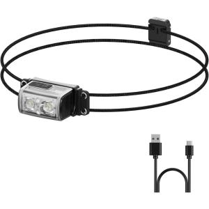 imageFLEXTAILGEAR Ultra Lightweight Headlamp 600 Lumen USBC Rechargeable Headlamp with White Red Light Adjustable Headband for Camping Back Packing Hiking and Fishing