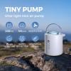 imageFLEXTAILGEAR Tiny Pump Portable Air Pump UltraMini Air Pump with 1300mAh Battery USB Rechargeable to Inflate Deflate for Pool Floats Air Bed Air Mattress Swimming Ring Vacuum Storage BagsLight GrayBlue