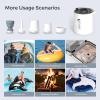 imageFLEXTAILGEAR Tiny Pump Portable Air Pump UltraMini Air Pump with 1300mAh Battery USB Rechargeable to Inflate Deflate for Pool Floats Air Bed Air Mattress Swimming Ring Vacuum Storage BagsLight GraySpace Gray