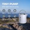 imageFLEXTAILGEAR Tiny Pump Portable Air Pump UltraMini Air Pump with 1300mAh Battery USB Rechargeable to Inflate Deflate for Pool Floats Air Bed Air Mattress Swimming Ring Vacuum Storage BagsLight GrayGray