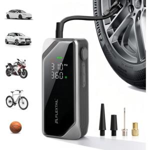 imageFLEXTAILGEAR Tire Inflator Portable Air Compressor Knob Pressure Control with 25D Curved Screen Fast Air Compressor for Car Bike ampamp Inflatables  Rechargeable Air Pump with LED Display ampamp Auto Stop