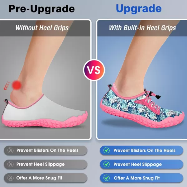 Builtin Heel Grips Water Shoes for Kids Girls Boys Hiking Wide Barefoot Swim Beach Pool Big KidBlue Seagrass