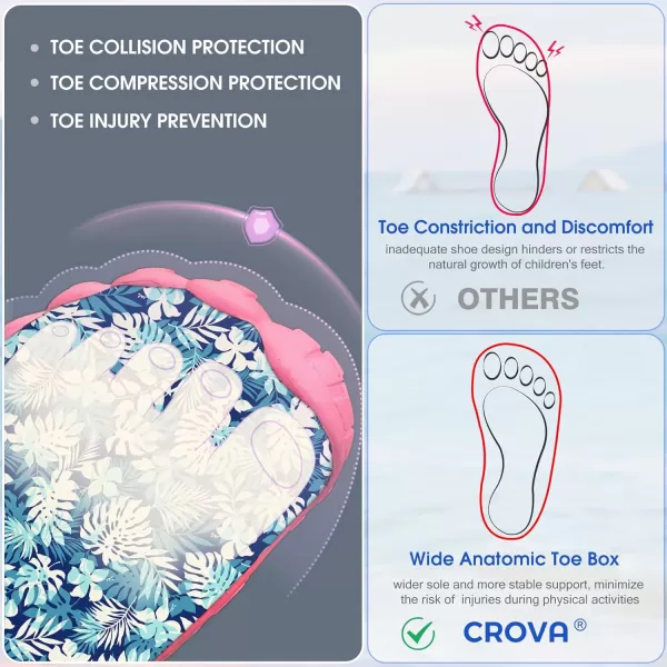 Builtin Heel Grips Water Shoes for Kids Girls Boys Hiking Wide Barefoot Swim Beach Pool Big KidBlue Seagrass