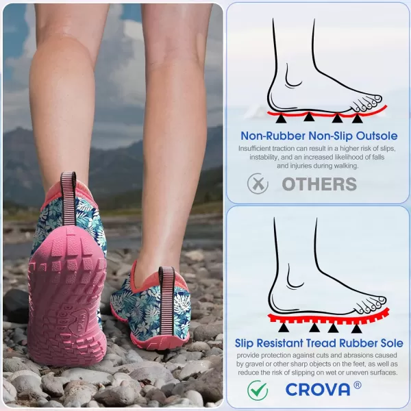 Builtin Heel Grips Water Shoes for Kids Girls Boys Hiking Wide Barefoot Swim Beach Pool Big KidBlue Seagrass