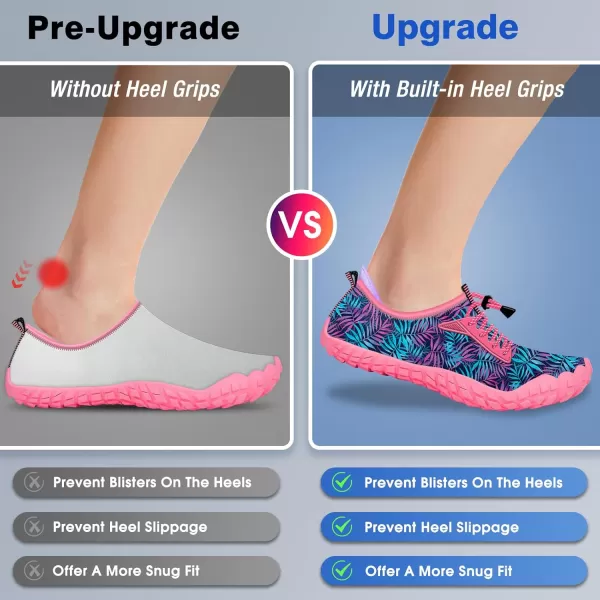 Builtin Heel Grips Water Shoes for Kids Girls Boys Hiking Wide Barefoot Swim Beach Pool Big KidEnthusiastic Seaweeds