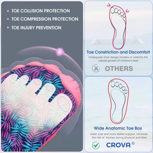 Builtin Heel Grips Water Shoes for Kids Girls Boys Hiking Wide Barefoot Swim Beach Pool Big KidEnthusiastic Seaweeds