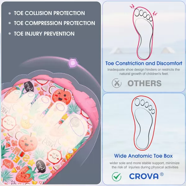 Builtin Heel Grips Water Shoes for Kids Girls Boys Hiking Wide Barefoot Swim Beach Pool Big KidFruit Whispers
