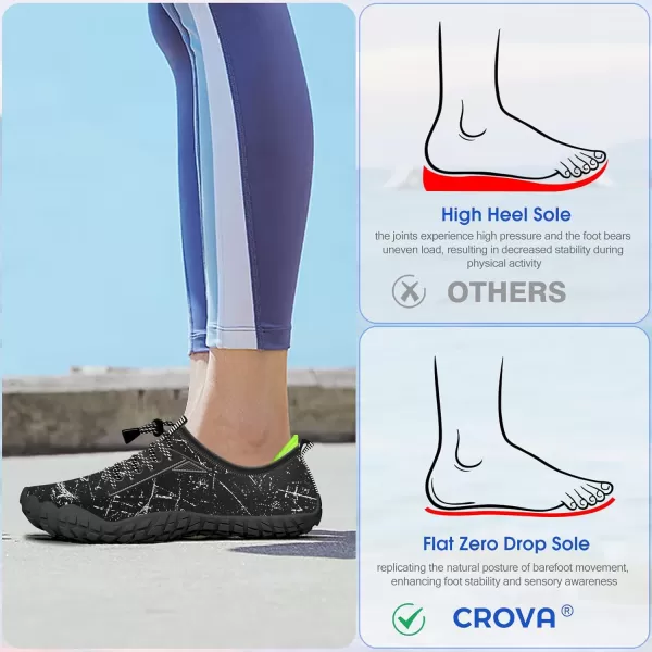 Builtin Heel Grips Water Shoes for Kids Girls Boys Hiking Wide Barefoot Swim Beach Pool Big KidMagic Black