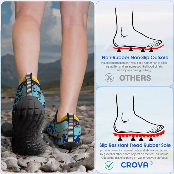 Builtin Heel Grips Water Shoes for Kids Girls Boys Hiking Wide Barefoot Swim Beach Pool Big KidMagic Blue
