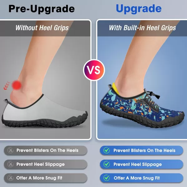 Builtin Heel Grips Water Shoes for Kids Girls Boys Hiking Wide Barefoot Swim Beach Pool Big KidMagic Blue