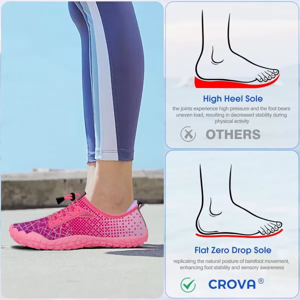 Builtin Heel Grips Water Shoes for Kids Girls Boys Hiking Wide Barefoot Swim Beach Pool Big KidPurple Melody